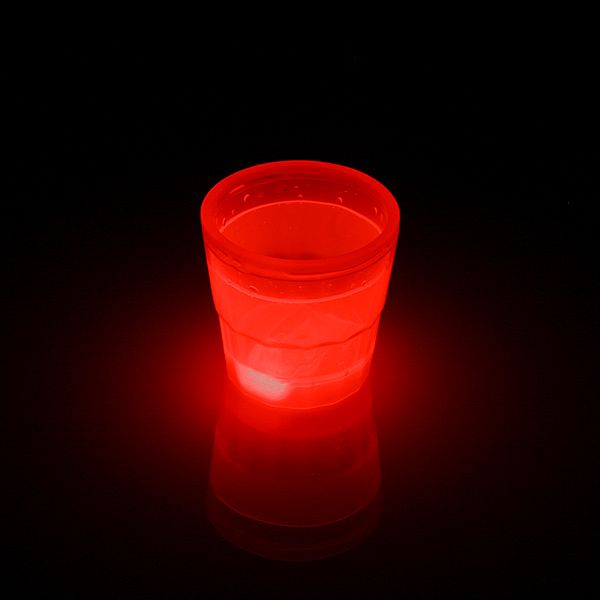 Schnaps-Leucht-Becher EXTRA-Leuchtkraft, rot