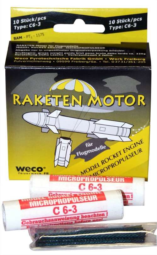 Raketenmotor C6-3, 10er Schtl.
